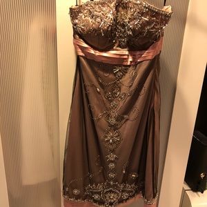 SUE WONG PINK STRAPLESS DRESS